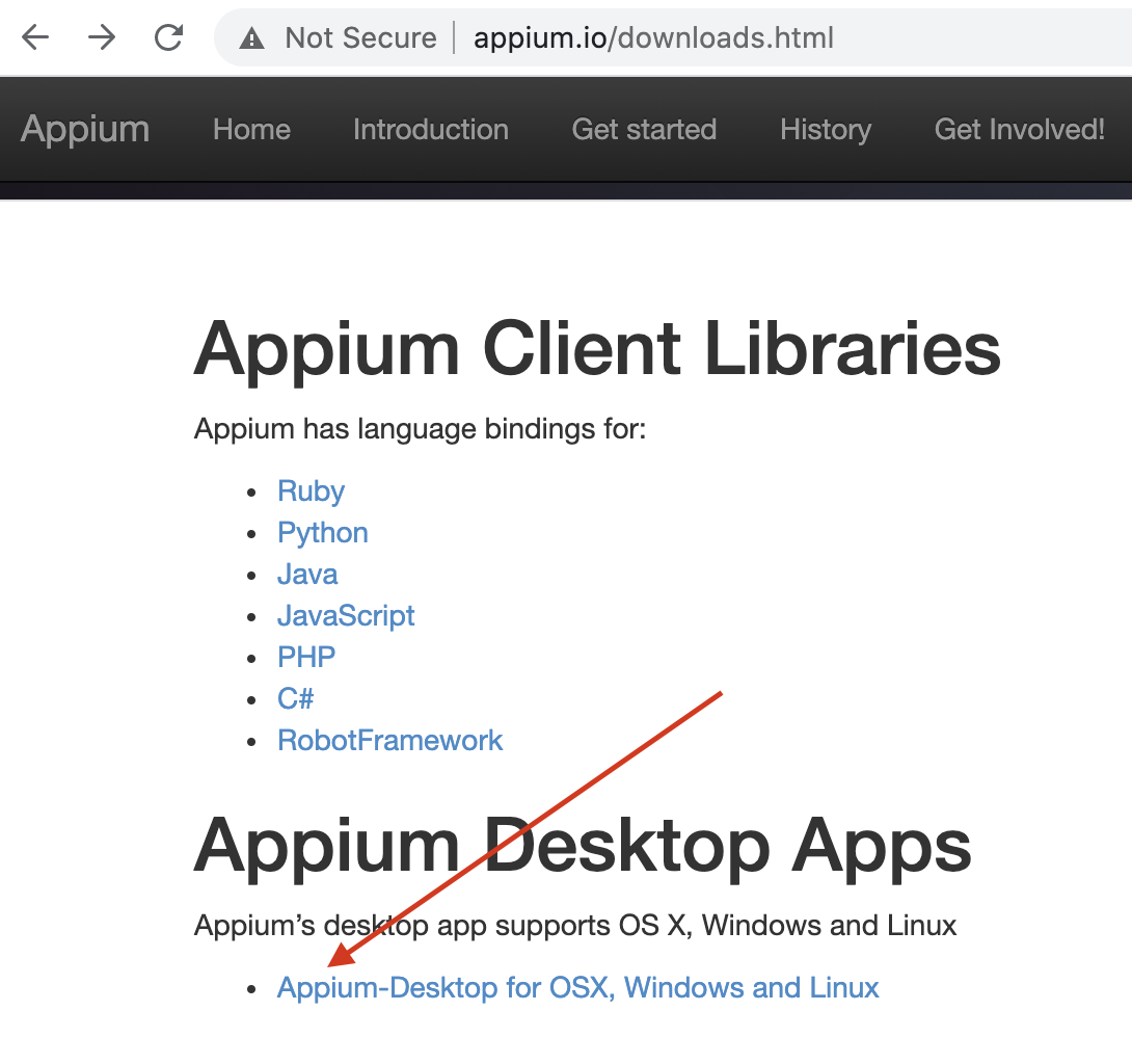 Appium Desktop exe file